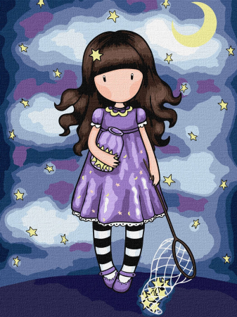 Dimensiuni medii si mici - Set pictura pe numere, cu sasiu, Prinde o stea cazatoare - colectia Santoro, 30x40 cm