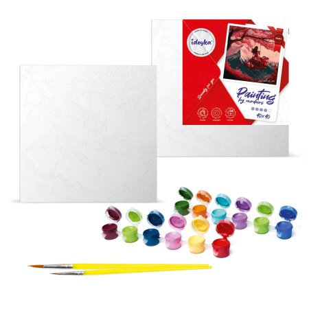 Set pictura pe numere, cu sasiu, Balerina cu bujori roz - extra culori metalizate, 40x50 cm [1]