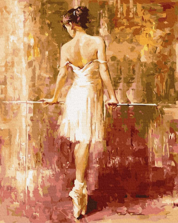 Set pictura pe numere, cu sasiu, Balerina, 40x50 cm