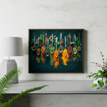 Set pictura pe numere, cu sasiu, O viata condimentata, 40x50 cm [3]