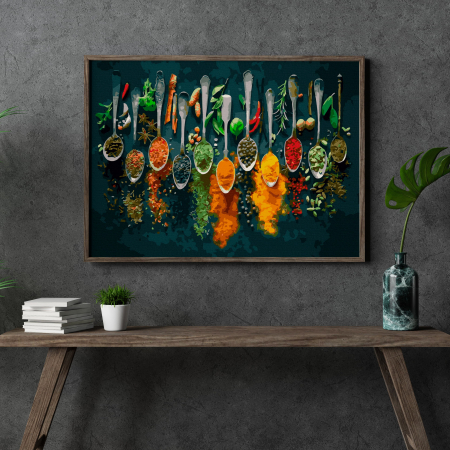 Set pictura pe numere, cu sasiu, O viata condimentata, 40x50 cm [2]