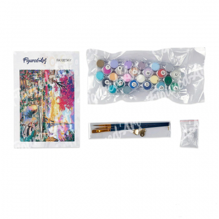 Set pictura pe numere, cu sasiu, Barca sub cocotieri, 40x50 cm [5]