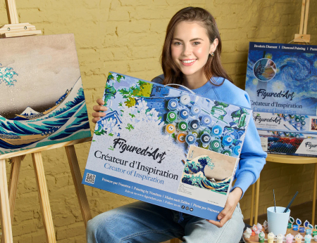 Set pictura pe numere, cu sasiu, Marele val de la Kanagawa - Katsushika Hokusai , 40x50 cm [6]