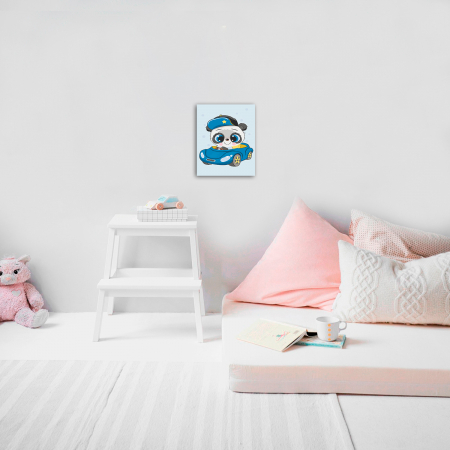 Pictura pe numere, cu sasiu, Little Panda 20x30 cm [3]