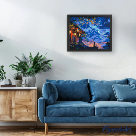 Set pictura pe numere, cu sasiu, Noaptea lampioanelor, 40x50 cm [5]