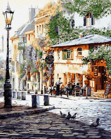 Dimensiune clasica 40x50cm - Set pictura pe numere, cu sasiu, Bistro italian, 40x50 cm