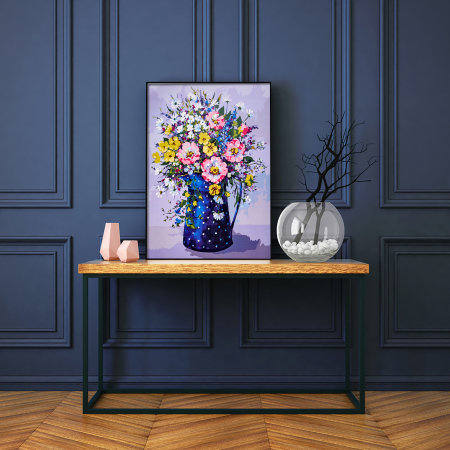 Pictura pe numere, cu sasiu, Buchet cu Flori Salbatice [5]