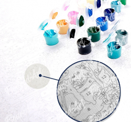 Set pictura pe numere, cu sasiu, Femeie din Africa, 40x50 cm [4]