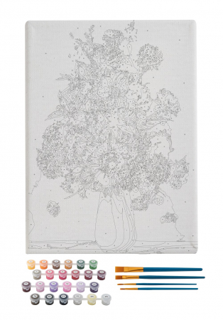 Set pictura pe numere, cu sasiu, Buchet de flori, 40x50 cm [2]