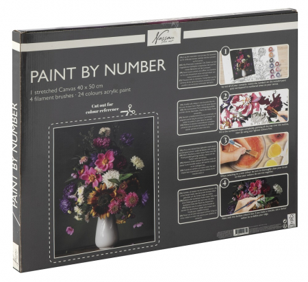 Set pictura pe numere, cu sasiu, Buchet de flori, 40x50 cm [4]