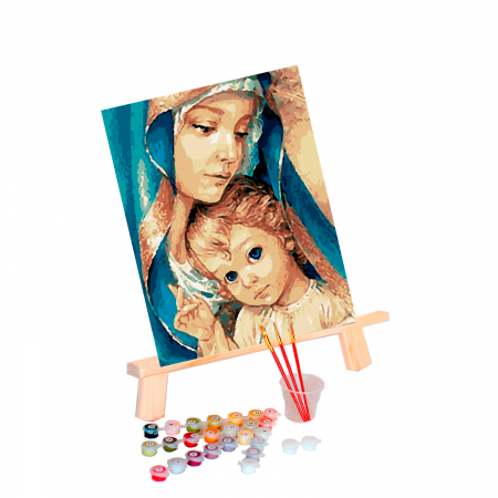Set pictura pe numere, cu sasiu, Fecioara Maria, 40x50 cm [3]