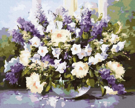 Set pictura pe numere, cu sasiu, Buchet de mai, 40x50 cm [0]