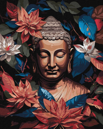 Set pictura pe numere, cu sasiu, Buddha - extra culori metalizate, 40x50 cm [0]