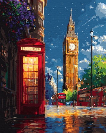 Picturi pe numere 40x50 cm – modele variate pentru toate gusturile - Set pictura pe numere, cu sasiu, Londra, 40x50 cm