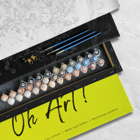 Set pictura pe numere, cu sasiu, Dreamcatcher - canvas negru, 40x50 cm [6]