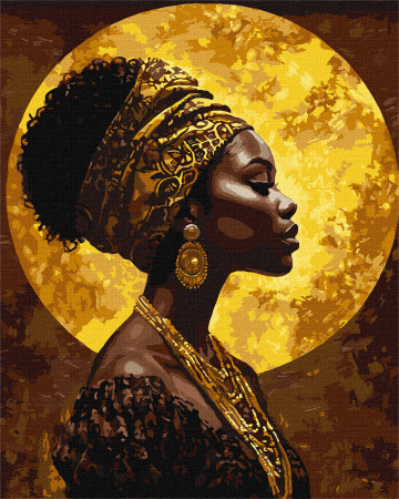 Picturi pe numere - Set pictura pe numere, cu sasiu, Sub soarele auriu - extra culori metalizate, 40x50 cm