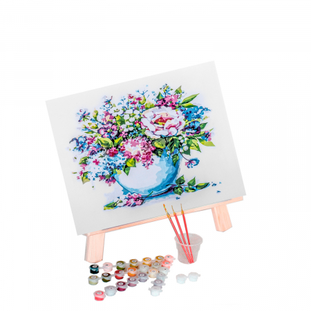 Set pictura pe numere, cu sasiu, Flori Delicate [1]