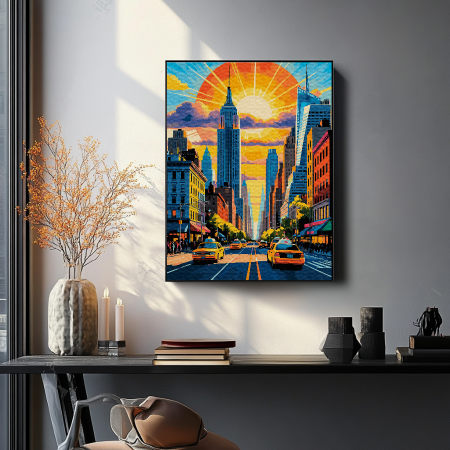 Set pictura pe numere, cu sasiu, New York, 40x50 cm [2]