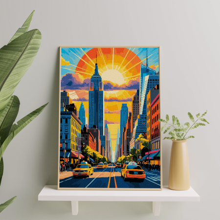 Set pictura pe numere, cu sasiu, New York, 40x50 cm [3]