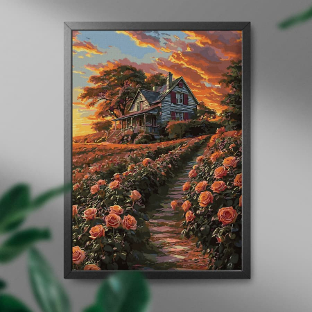 Set pictura pe numere, cu sasiu, Drumul catre casa, 40x50 cm [2]