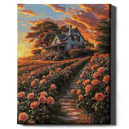 Set pictura pe numere, cu sasiu, Drumul catre casa, 40x50 cm [1]