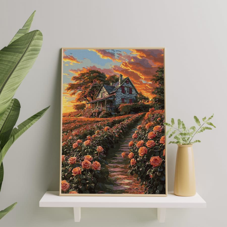 Set pictura pe numere, cu sasiu, Drumul catre casa, 40x50 cm [3]
