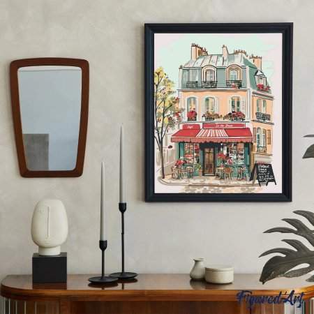Set pictura pe numere, cu sasiu, Cafeneaua Viata Dulce, 40x50 cm [2]