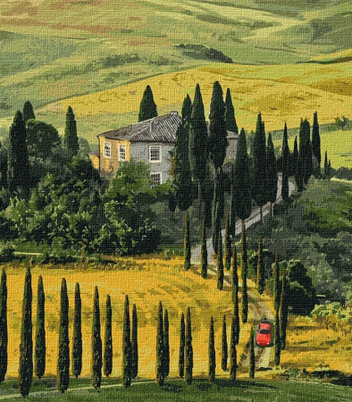Set pictura pe numere, cu sasiu, Calatorie in Toscana, 40x50 cm [0]