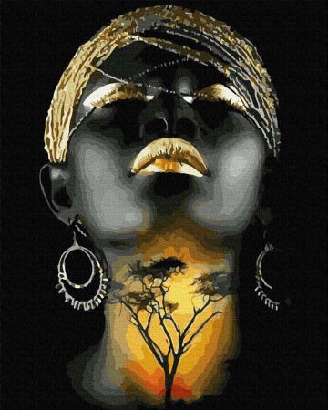 Picturi pe numere - Set pictura pe numere, cu sasiu, Caldura Africii, 40x50 cm