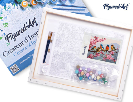 Set pictura pe numere, cu sasiu,Triluri de primavara, 40x50 cm [5]