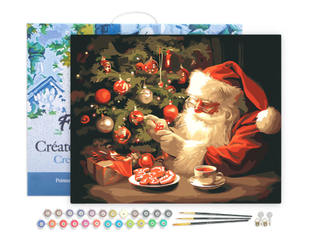 Set pictura pe numere, cu sasiu, Zambetul lui Mos Craciun, 40x50 cm [1]