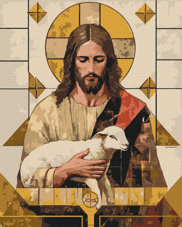 Dimensiune clasica 40x50cm - Set pictura pe numere, cu sasiu, Geometria gratiei divine, 40x50 cm