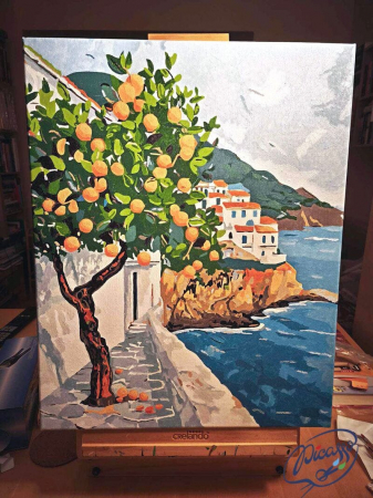 Set pictura pe numere, cu sasiu, Fructele aurii ale Greciei, 40x50 cm [1]