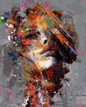 Picturi pe numere 40x50 cm – modele variate pentru toate gusturile - Set pictura pe numere, cu sasiu, Portret in pete de culoare, 40x50 cm