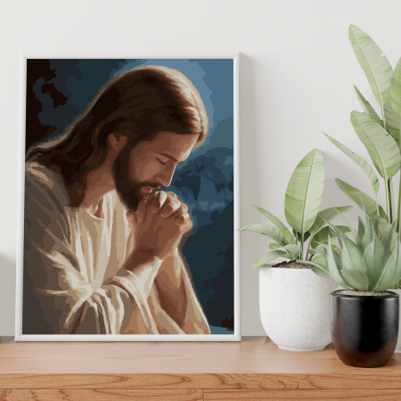 Set pictura pe numere, cu sasiu, Ruga lui Iisus, 40x50 cm [2]