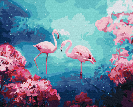 Set pictura pe numere, cu sasiu, Lac magic, 40x50 cm [0]
