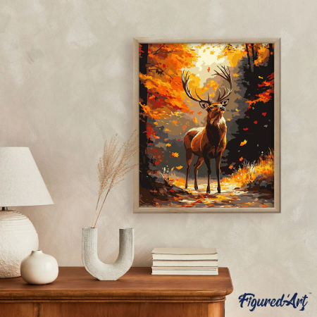 Set pictura pe numere, cu sasiu, Cerb maiestuos, 40x50 cm [2]
