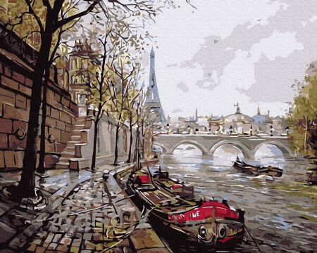 Set pictura pe numere, cu sasiu, Cheiul Senei, 40x50 cm [0]
