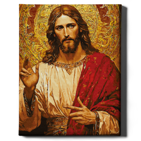 Set pictura pe numere, cu sasiu, Isus cel milostiv, 40x50 cm [1]