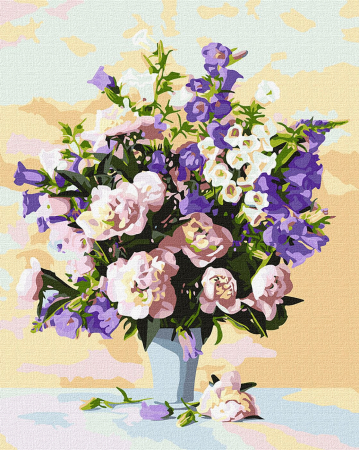 Set pictura pe numere, cu sasiu, Clopotei colorati - Ira Volkova, 40x50 cm [0]
