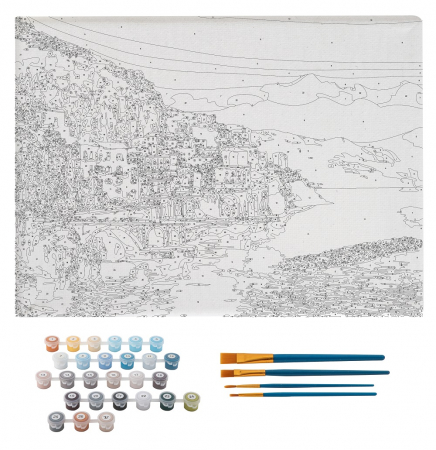 Set pictura pe numere, cu sasiu, Coasta Amalfi, 40x50 cm [1]