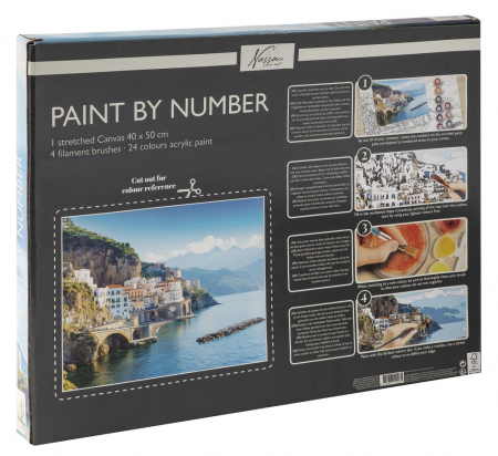 Set pictura pe numere, cu sasiu, Coasta Amalfi, 40x50 cm [2]