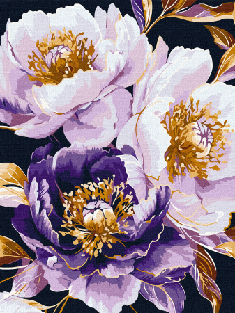 Picturi pe numere - Set pictura pe numere, cu sasiu, Farmec violet- extra culori metalizate, 30x40 cm