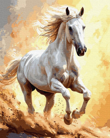 Picturi pe numere - Set pictura pe numere, cu sasiu, Putere nobila, 40x50 cm