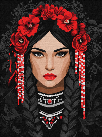 Picturi pe numere dimensiuni mici și medii – ușor de realizat, perfecte pentru orice spațiu - Set pictura pe numere, cu sasiu, Coronita de maci, 30x40 cm