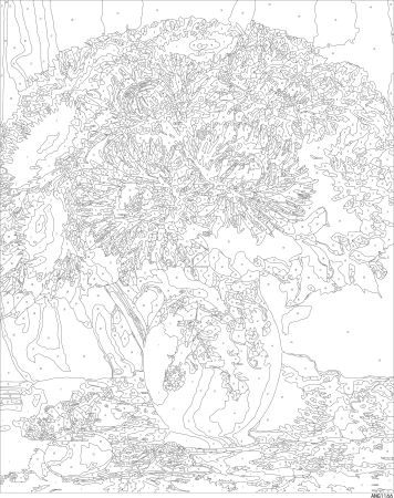 Set pictura pe numere, cu sasiu, Crizanteme, 40x50 cm [2]