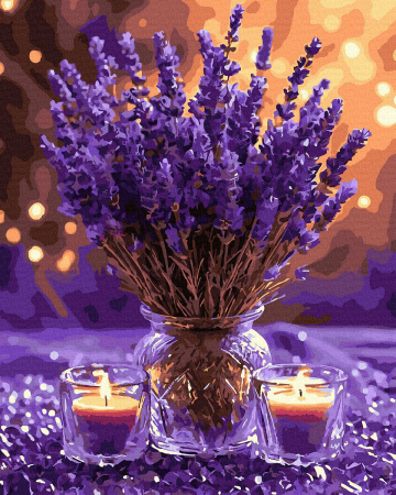 Picturi pe numere - Set pictura pe numere, cu sasiu, Lavanda, 40x50 cm
