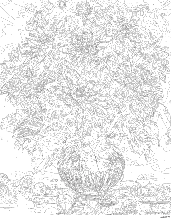 Set pictura pe numere, cu sasiu, Dalii, 40x50 cm [3]