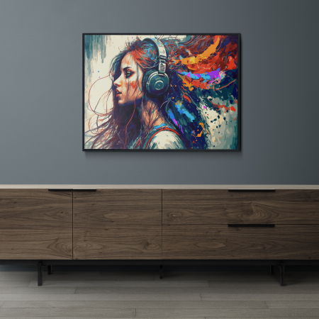 Set pictura pe numere, cu sasiu, Muzica in culori, 40x50 cm [3]