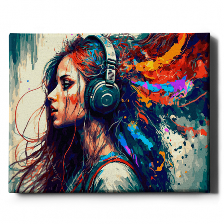 Set pictura pe numere, cu sasiu, Muzica in culori, 40x50 cm [1]